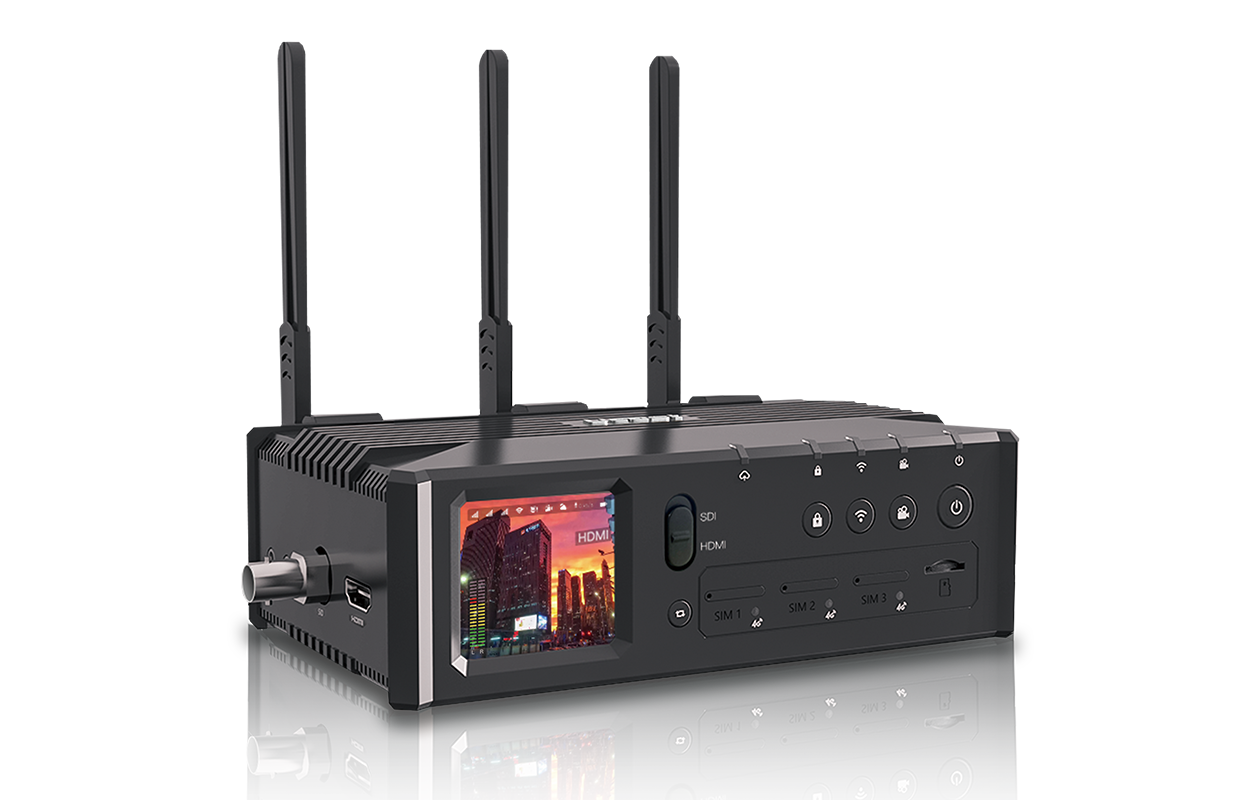 Ucast Q8直播编码器3卡4G聚合视频机SDI/HDMI双路导播切换台户外图1